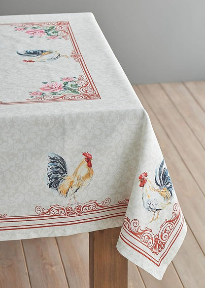 Maison d' Hermine Table Cloth Rectangle Table 100% Cotton 70 x 120 Inches Tablecloth Reusable Decorative Everyday Use for Dining Room, Farmhouse, Home Party, Festive & Wedding Spring Summer - Campagne