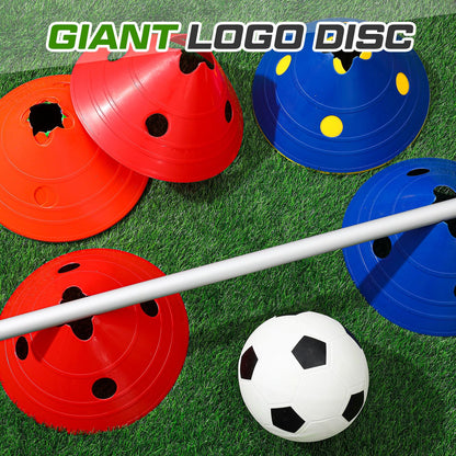 ShinyRelief Jumbo Disc Cones Jumbo Soccer Cones with Mesh Bag Giant Large Agility for Soccer Training Adult Sports(Multicolor,20 Pieces)