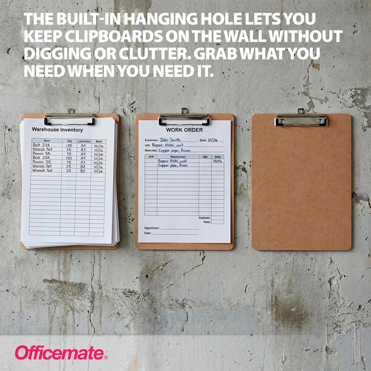 Officemate Recycled Wood Clipboards, Low Profile Clip, 6 Pack Clipboards, Letter Size (9 x 12.5 Inches), Brown (83806)