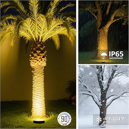 Low Voltage Flood Lights, 9W Bright LED Uplighting Outdoor, Wired Spot Lights Outdoor, 12V Low Voltage Floodlights for Tree Wall House, Aluminum, 2000K, Unique Design, Black (6PACK 2000K)