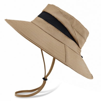 Men's UPF 50+ Waterproof Wide Brim Boonie Hat, Sun & Rain Protection Camel