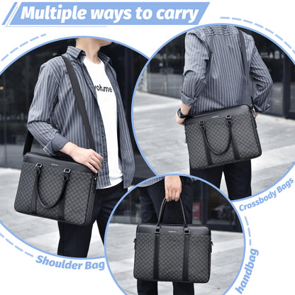 FSD. WG Business Bag Leather Messenger Bag Water Resistant Business Travel Briefcase Handbag Briefcase for Men