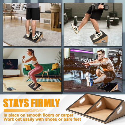 MIUONO Slant Board, 19.7" Wide Calf Stretcher Slant Board for Calf Stretching, Squats, Knees Over Toes, Weightlifting, and Fitness, 6.5” Height for Deeper Squats & More Muscle Activation