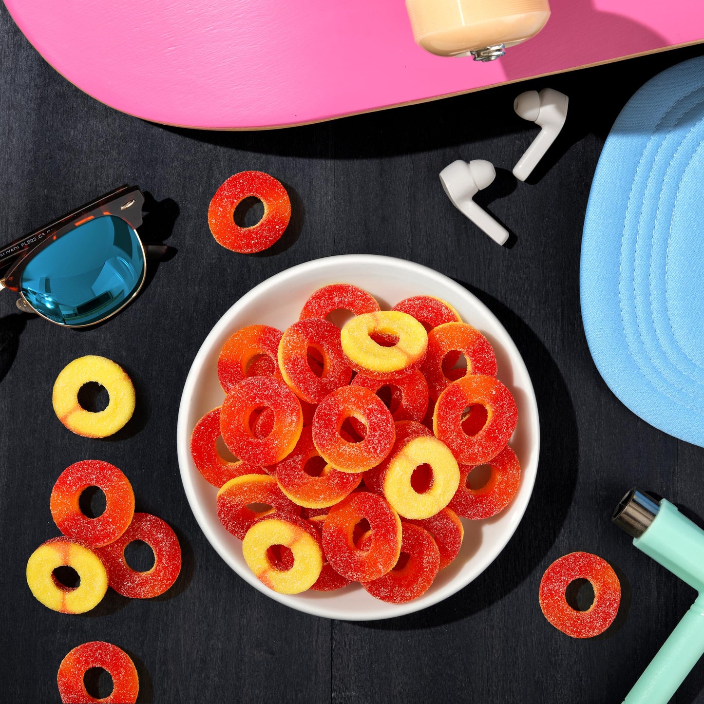 Trolli Peachie O's Sour Gummy Rings Candy, 5 Pound Bulk Bag