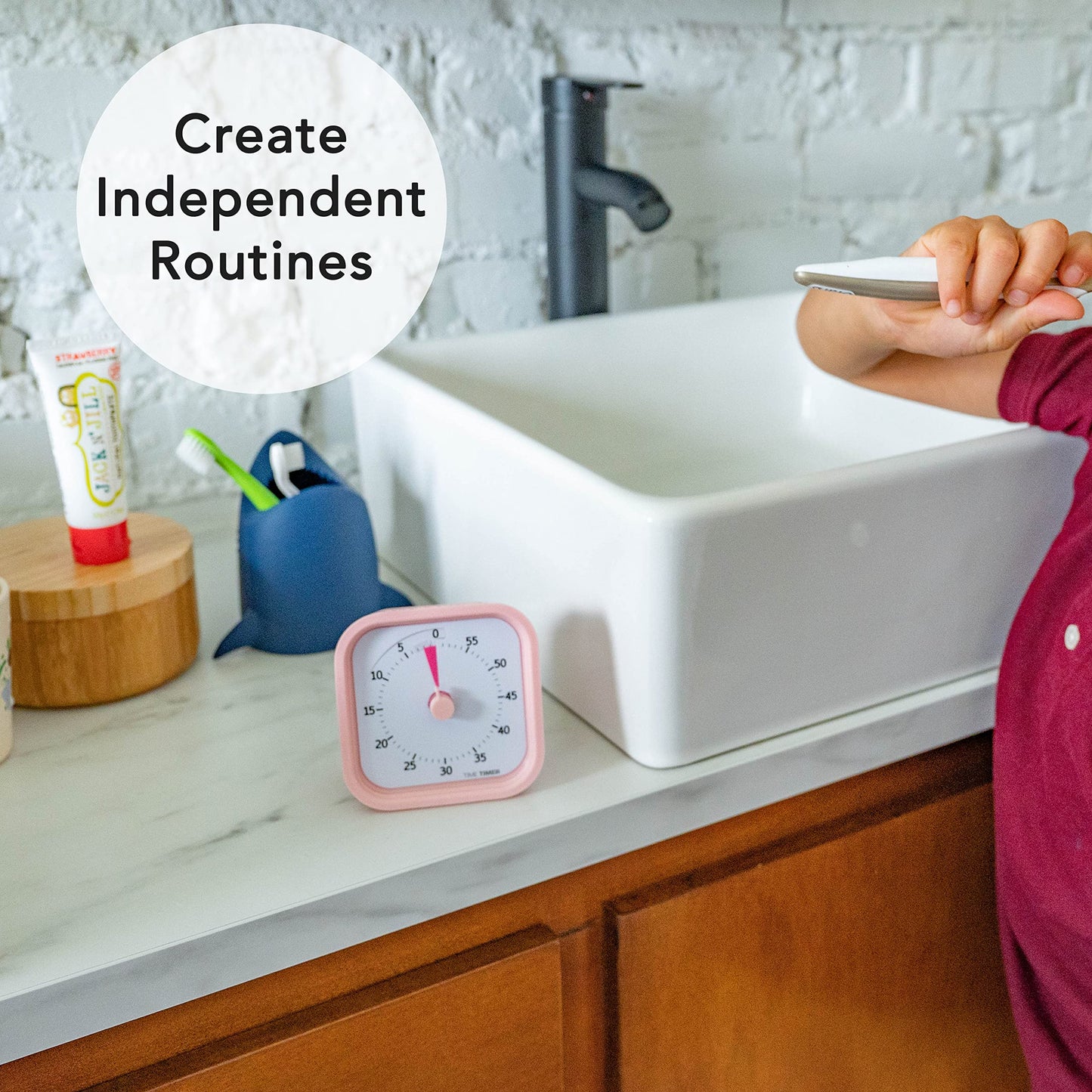 TIME TIMER Home MOD - 60 Minute Kids Visual Timer Home Edition - for Homeschool Supplies Study Tool, Timer for Kids Desk, Office Desk and Meetings with Silent Operation (Peony Pink)