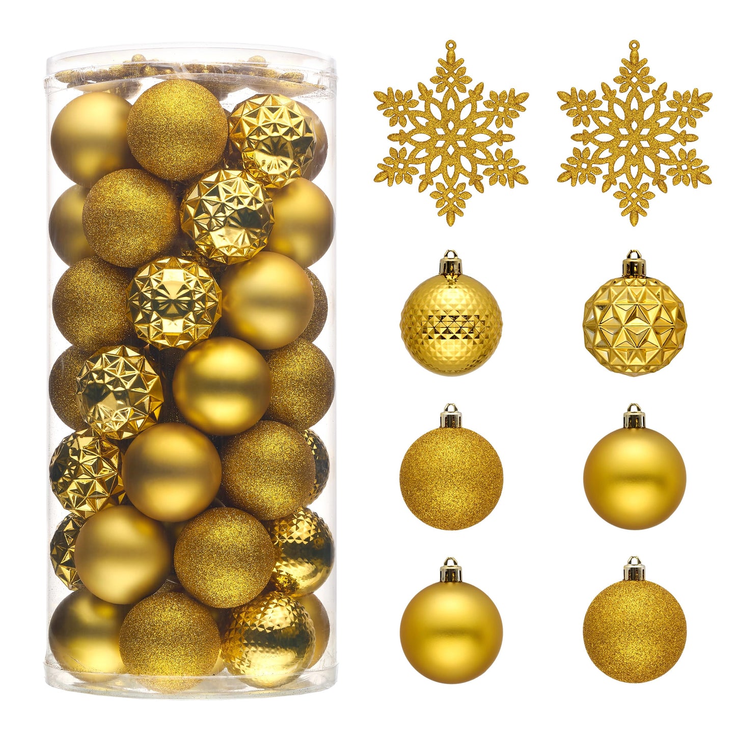 Valery Madelyn Christmas Tree Decorations Ornament Set, 50ct 2 Inches Gold Shatterproof Christmas Ball Ornaments Hanging Xmas Holiday Party Decor