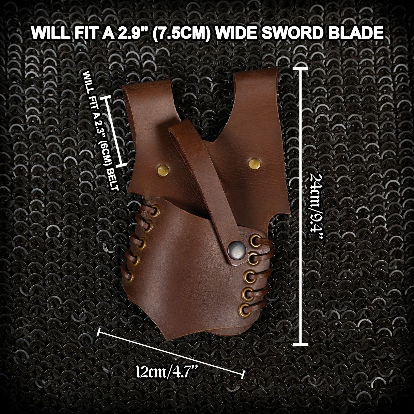 Mythrojan Leather Sword Frog Medieval Sword LARP Costume Accessory Frog Sword Holder Rapier Knight Sword Belt Frog Leather Pirate Sword Holster (Brown- 9.4” x 4.7” LH)