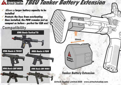 Airtech Studios KWA Ronin TK.45C PDW, T6 Tactical & QRF MOD Series - TBEU Tanker Battery Extension