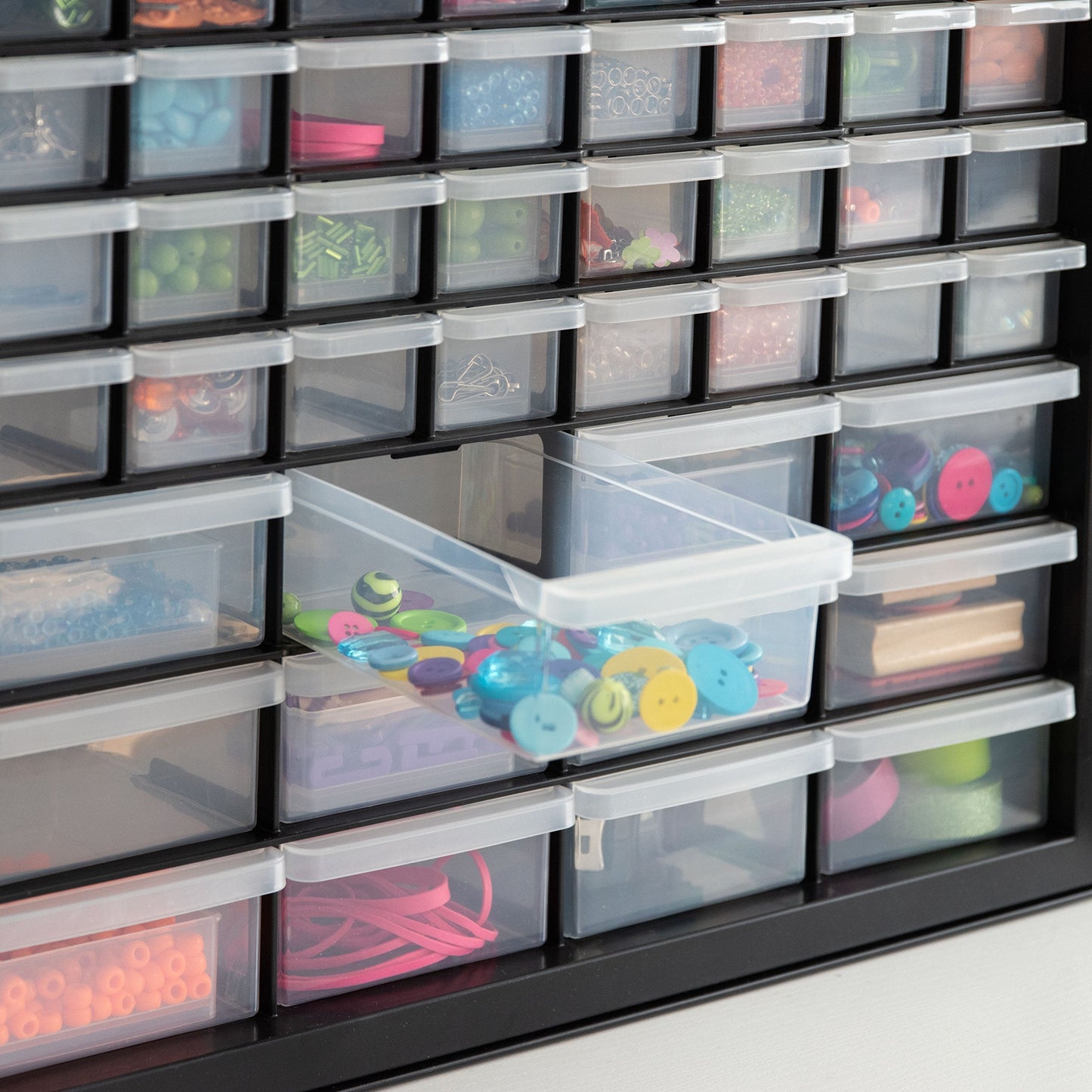 IRIS USA Small Parts Storage, Made in USA, Cabinet, 44-Drawer Organizer for Screws, Nuts, Bolts, Electronics, Hardware, Beads, Crafts, Building Bricks, Stackable Garage Storage – Black