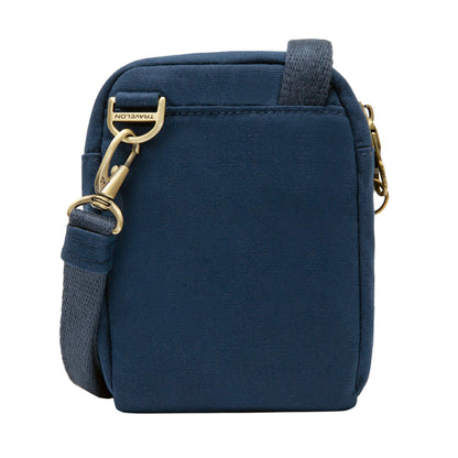 Travelon Unisex Adults Anti-theft Courier Mini Crossbody Cross Body Bag, Navy, 4.5 X 6.5 X 1.75 US