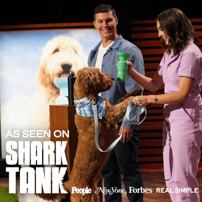 Springer Dog Water Bottle | Portable Travel Water Bottle Dispenser for Dogs | Dog Gift Seen on Oprah's Favorite Things, Shark Tank | Leak-Proof Bottles Fill Bowl with Water | BPA-Free 15oz Sky Blue