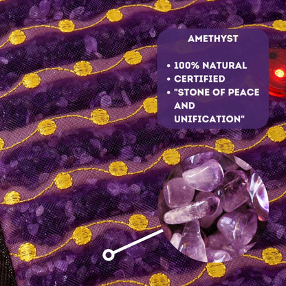 MediCrystal Far Infrared Amethyst Mat 40" L x 20" W - 8 Photon Red NIR MIR Lights - 5 Quadrupole Static Magnets - Bio Stimulation- Medium Flexible FIR Heating Pad