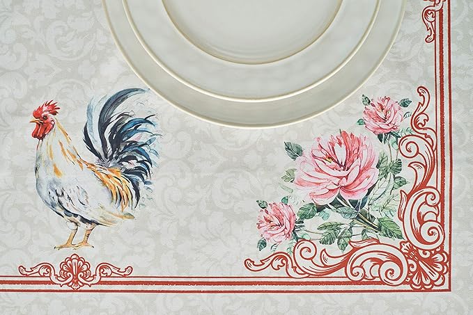Maison d' Hermine Table Cloth Rectangle Table 100% Cotton 70 x 108 Inches Tablecloth Reusable Decorative Everyday Use for Dining Room, Farmhouse, Home Party, Festive & Wedding Spring Summer - Campagne