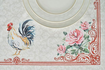 Maison d' Hermine Table Cloth Square Table 100% Cotton 54 x 54 Inches Tablecloth Reusable Decorative Everyday Use for Dining Room, Farmhouse, Home, Party, Festive & Wedding Spring Summer - Campagne