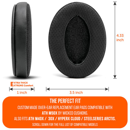 WC Freeze Cooling Gel Earpads - Compatible with HyperX Cloud, Steelseries Arctis, ATH M50X, G Pro X & More - Major Comfort Upgrade & Cooler for Longer | Black
