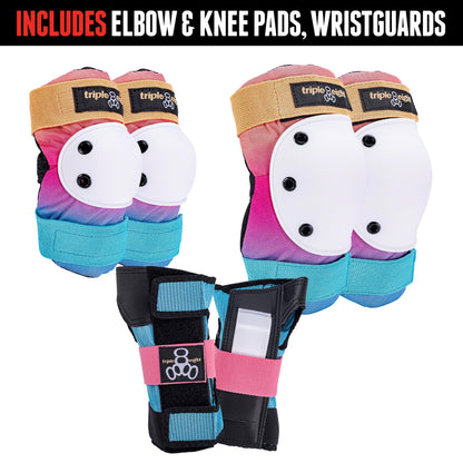 Triple Eight Saver Series 3-Pack Pad Set– Ideal for Skateboarding, In-line Skating, Roller Skating, and Biking