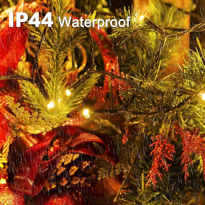 394FT 1200 LED Christmas Lights Outdoor, Warm White Christmas Tree Lights Plug in, 8 Modes Twinkle String Light for Bedroom Wedding Party Ceiling Xmas Home Decorations