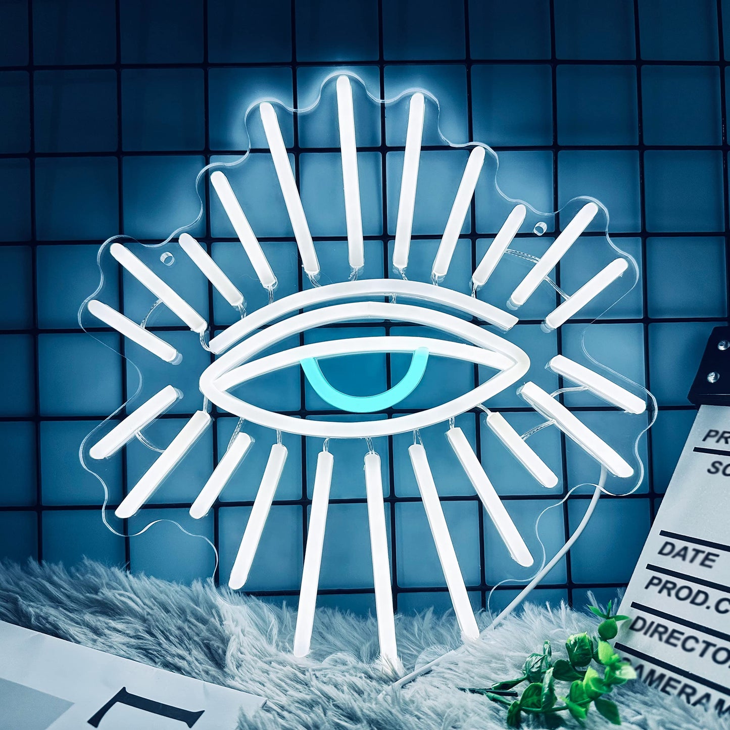 Evil Eyes Neon Signs for Wall Decor, Dimming LED White Goth Eyes Neon Signs,USB Neon Wall Signs for Game Room Bedroom Man Cave Kids Room Party Christmas Gift(11.8x13in)