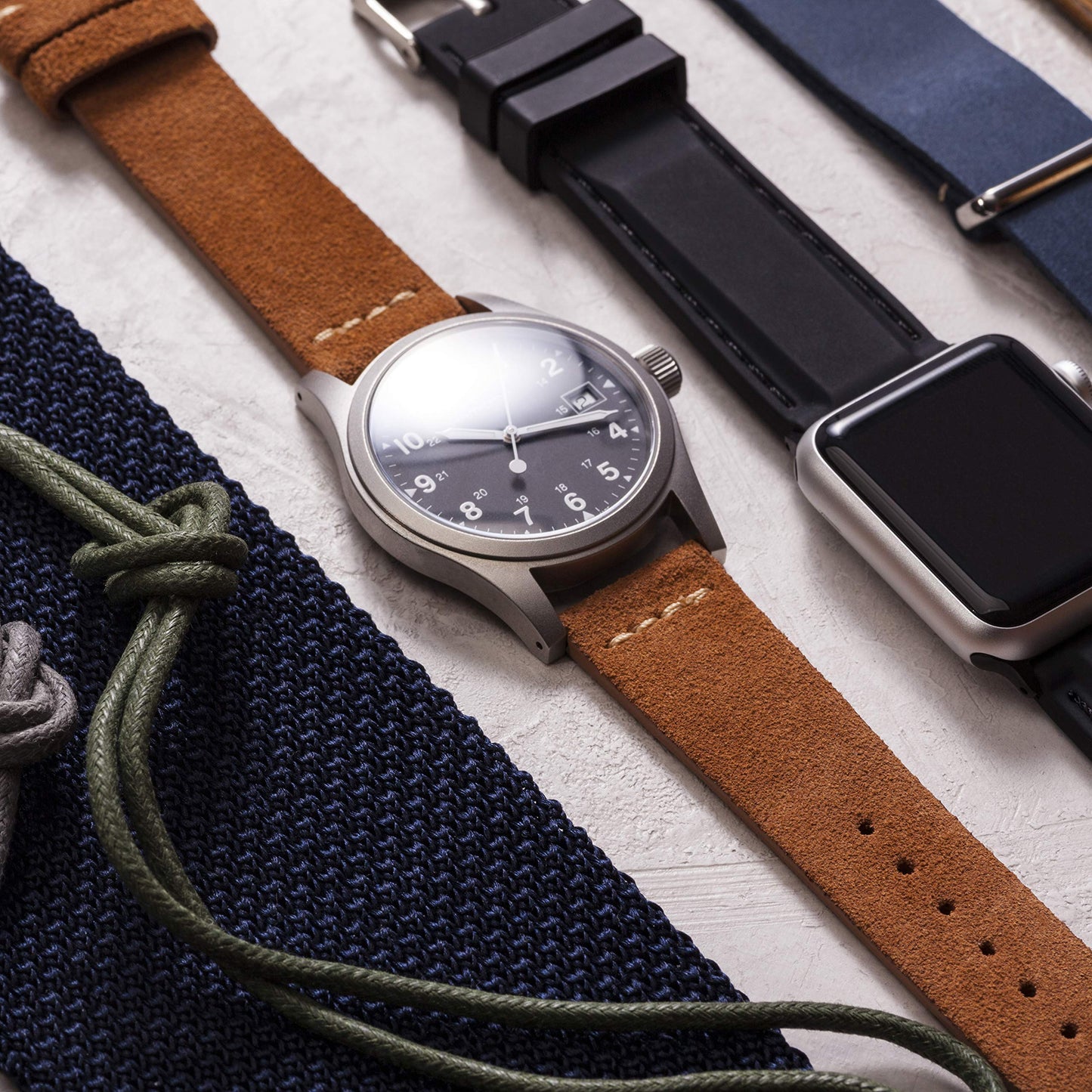 Benchmark Basics Black 18mm Suede Watch Strap - Vintage Leather Watch Band for Men & Women - Compatible with Regular & Smart Watches