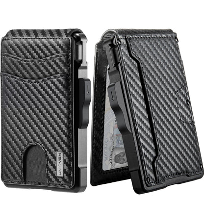 umoven Wallet for Men - with Money Clip Slim Leather Slots Credit Card Holder RFID Blocking Bifold Minimalist Wallet