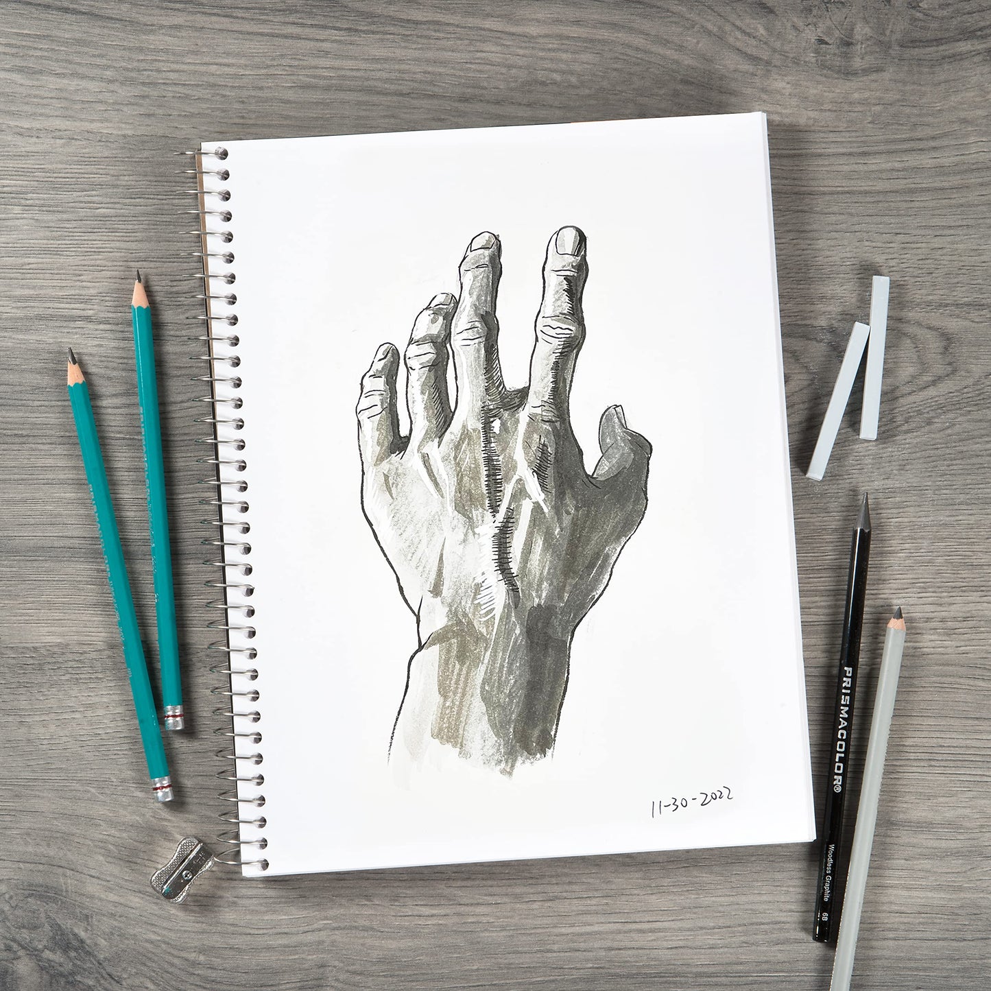 Bienfang Sketch Pad 11x14 Inch, 100 Sheets of 60lb 90gsm Art Paper, Spiral Bound Sketch Book Drawing Notebook