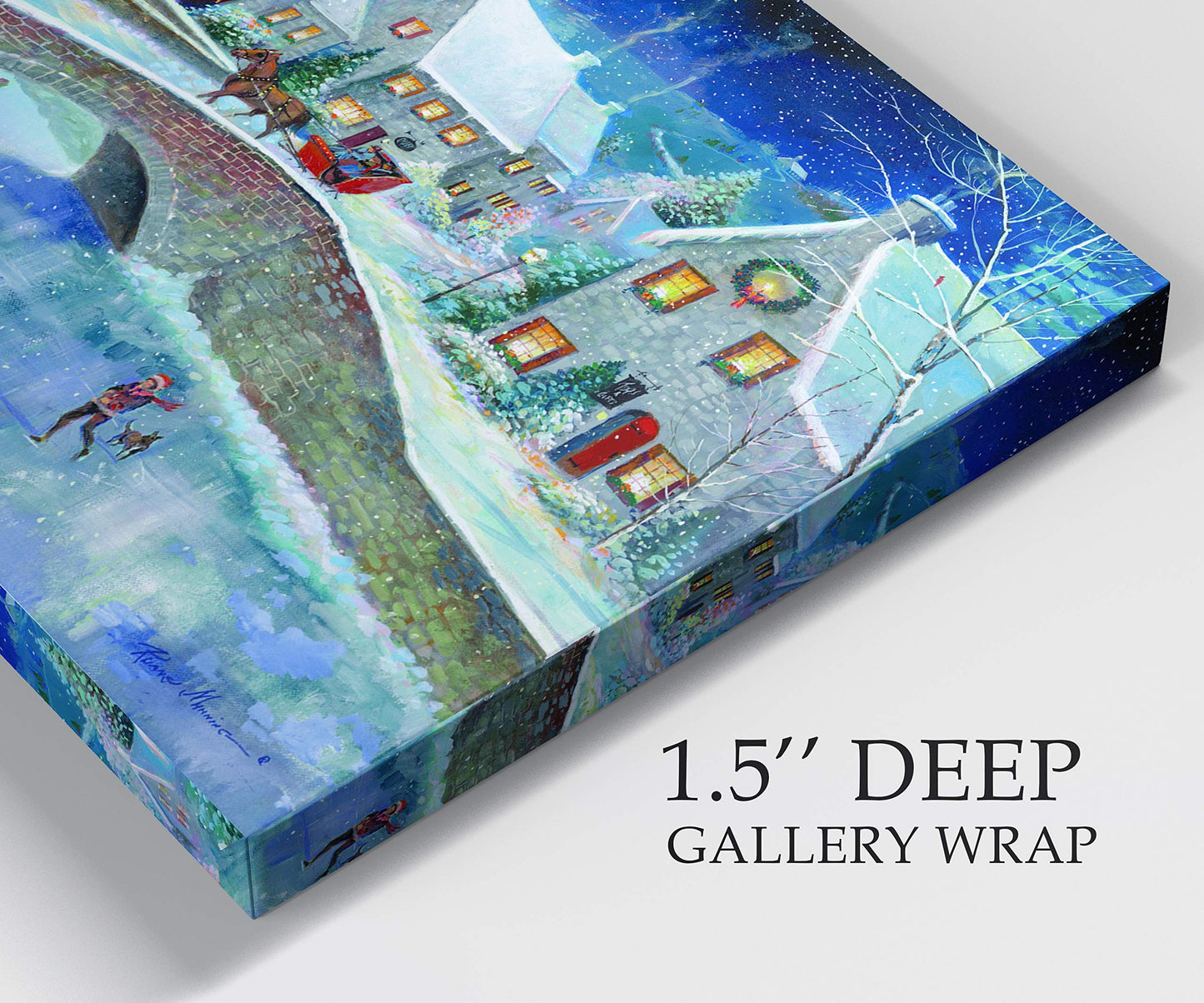Renditions Gallery Abstract Christmas Decor for Home Snowy Warm Winter Wonderland Wall Hanging Canvas Prints for Bedroom Dining Living Room Office Home Kitchen Wall Decor - 32"X48" LT18