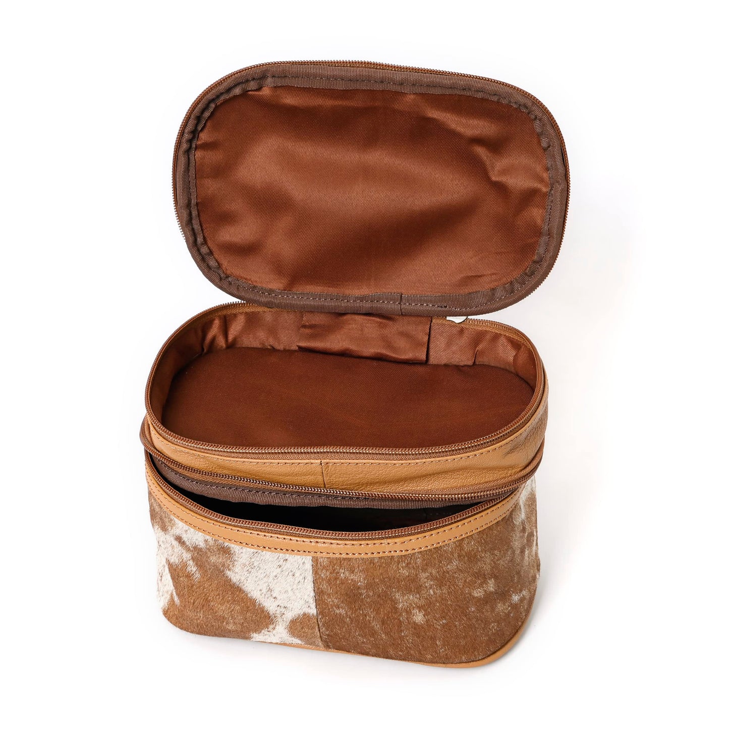Merbaa Jewelry Travel Organizer, Waterproof Leather Bag - Storage Organizer, Groom & Bridesmaid Wedding Gifts, Full Grain Leather, Handmade Travel Case (Tan)
