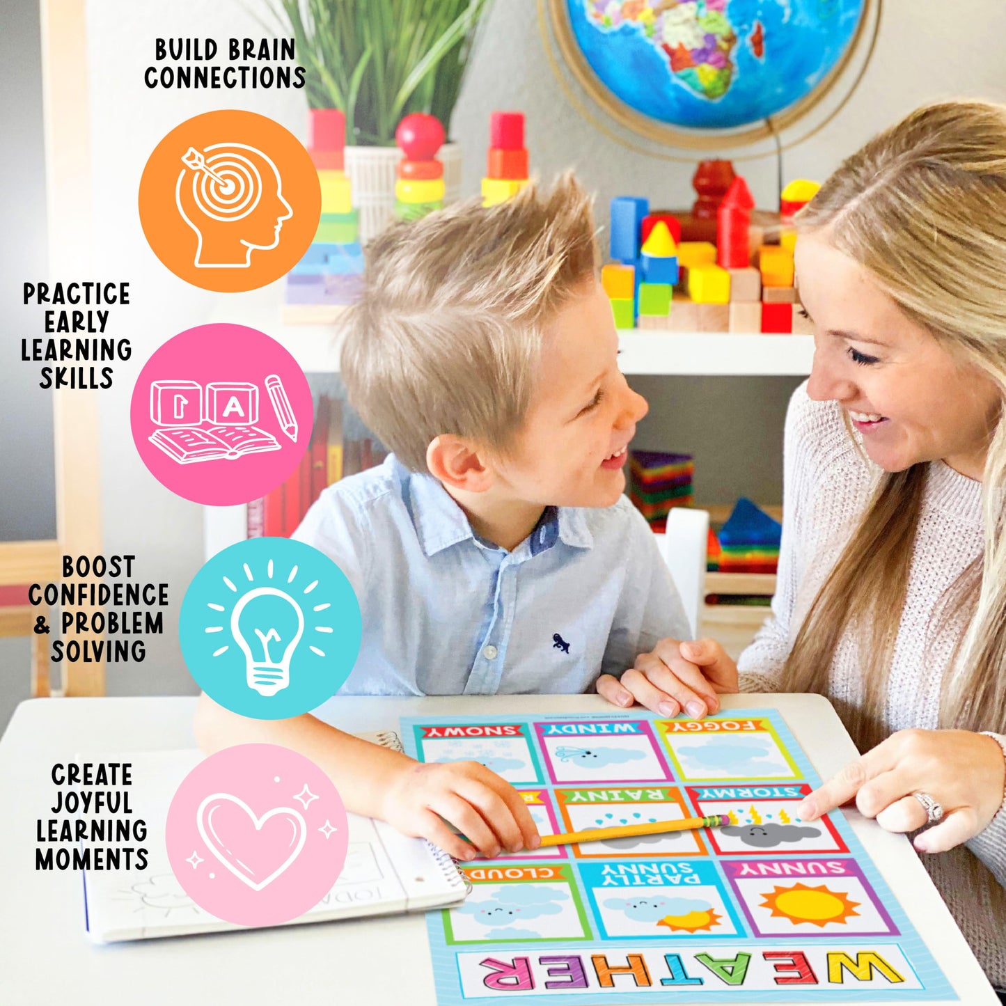 Hadley Designs 16 Educational Posters for Classroom Must Haves - Laminated Pre-K Posters for Toddler Homeschool Essentials, Toddler & Preschool Learning Activities, Kindergarten Classroom Decor