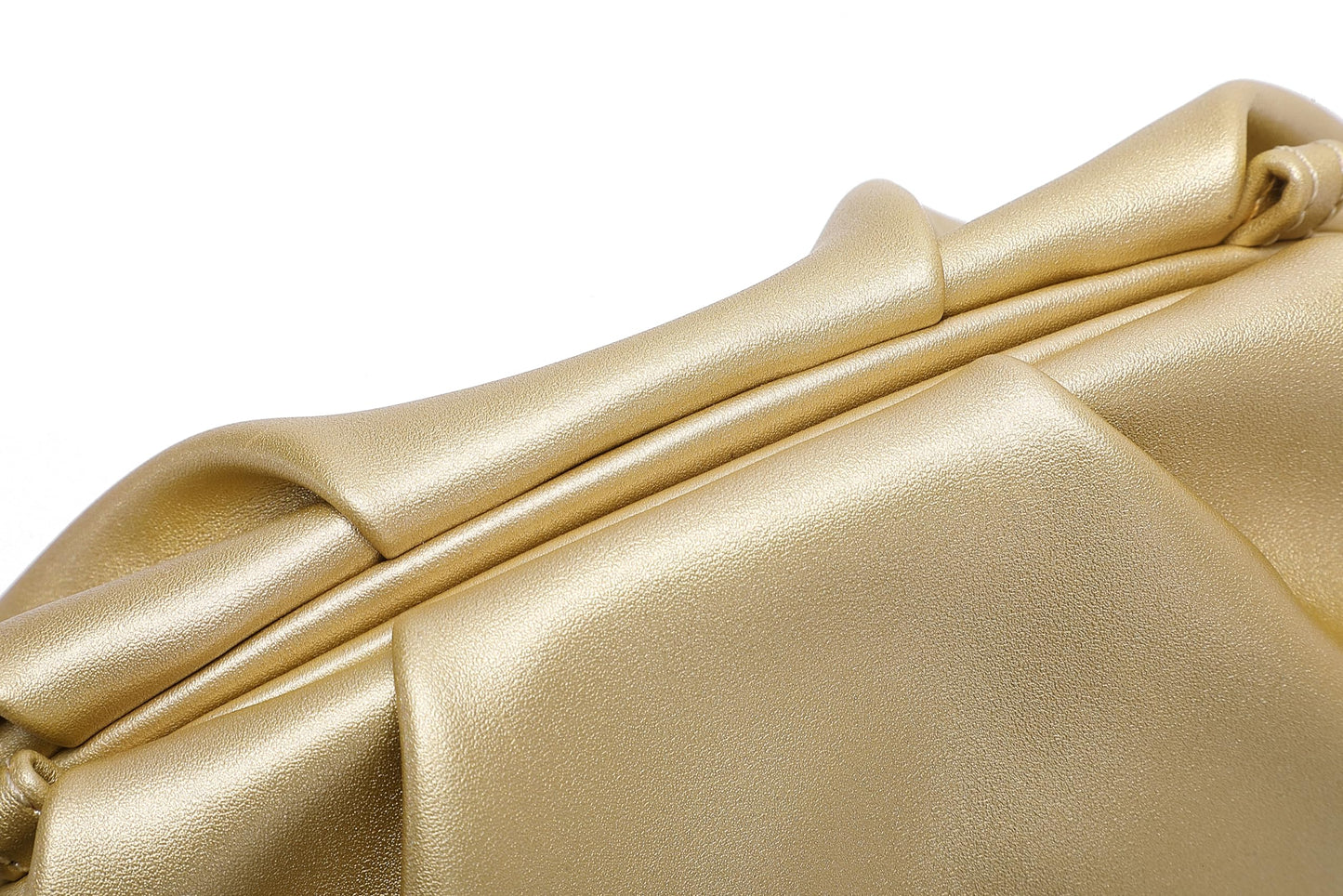 YUWITA Soft PU Leather Clutch Purses for Women Formal Elegant Luxurious Evening Bag (Gold)