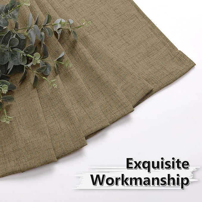 Tollpiz Linen Curtains Bedroom Rod Pocket Semi Sheer Curtain Burlap Light Filtering Thick Linen Drapes for Living Room, 54 x 84 inches Long, Taupe, Set of 2 Panels