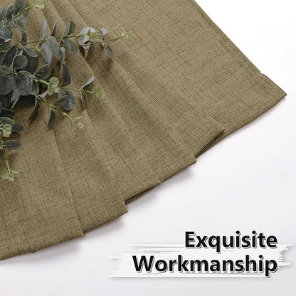 Tollpiz Linen Curtains Bedroom Rod Pocket Semi Sheer Curtain Burlap Light Filtering Thick Linen Drapes for Living Room, 54 x 84 inches Long, Taupe, Set of 2 Panels