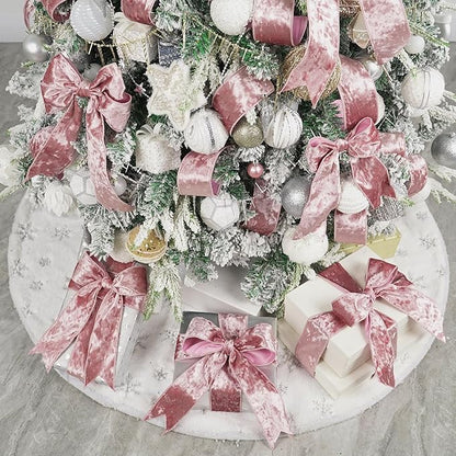MEEDEE Dusty Rose Velvet Ribbon - 2.5 Inch Crushed Velvet Christmas Ribbon, 10 Yards for Tree Decoration, Wreaths, Crafts