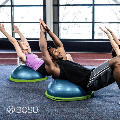 Bosu Home Gym Equipment the Original Balance Trainer Enhance Workout, Strength, Balance, and Flexibility with 26 Inches Diameter, Blue and Green