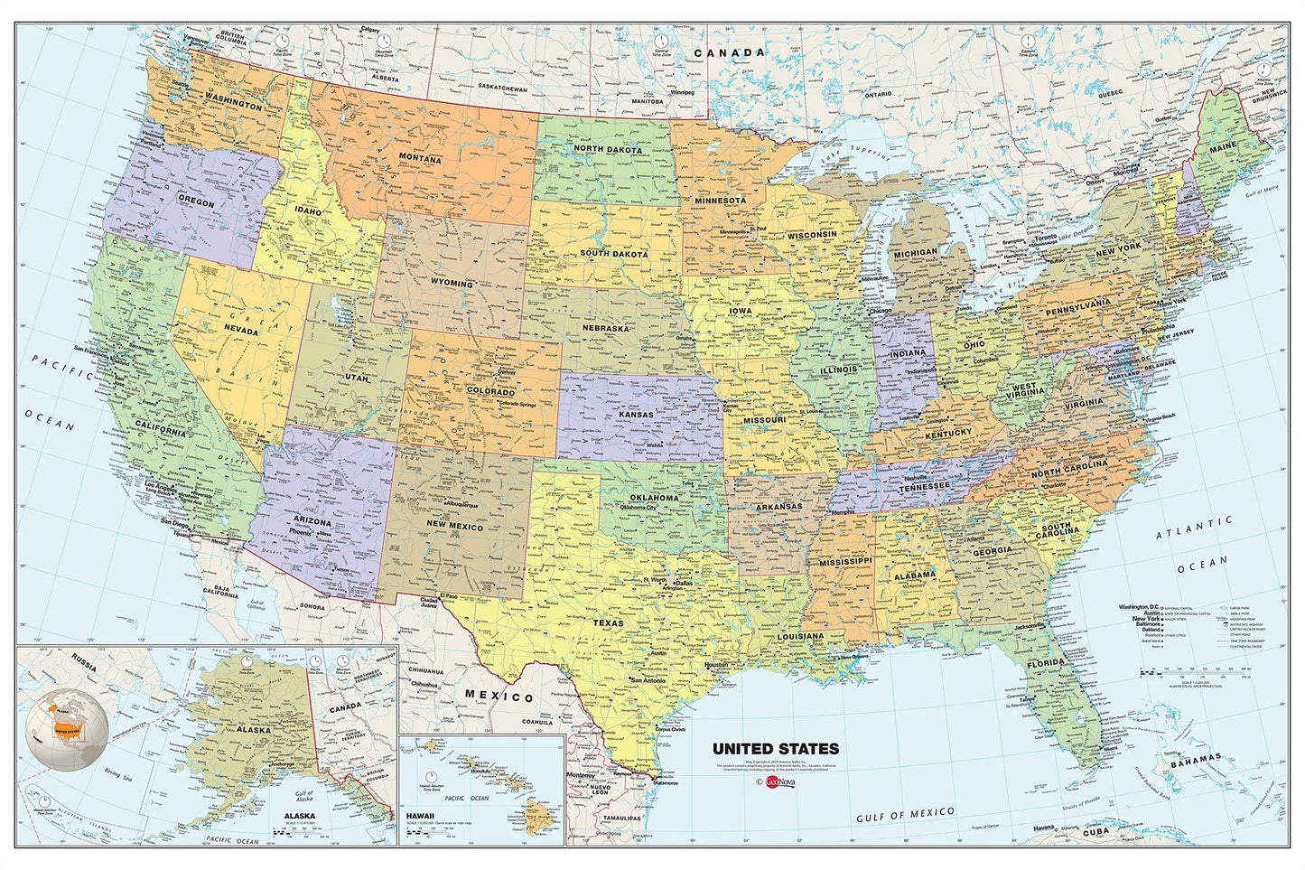 WallPops WPE99073 USA Dry Erase Map, Multicolor