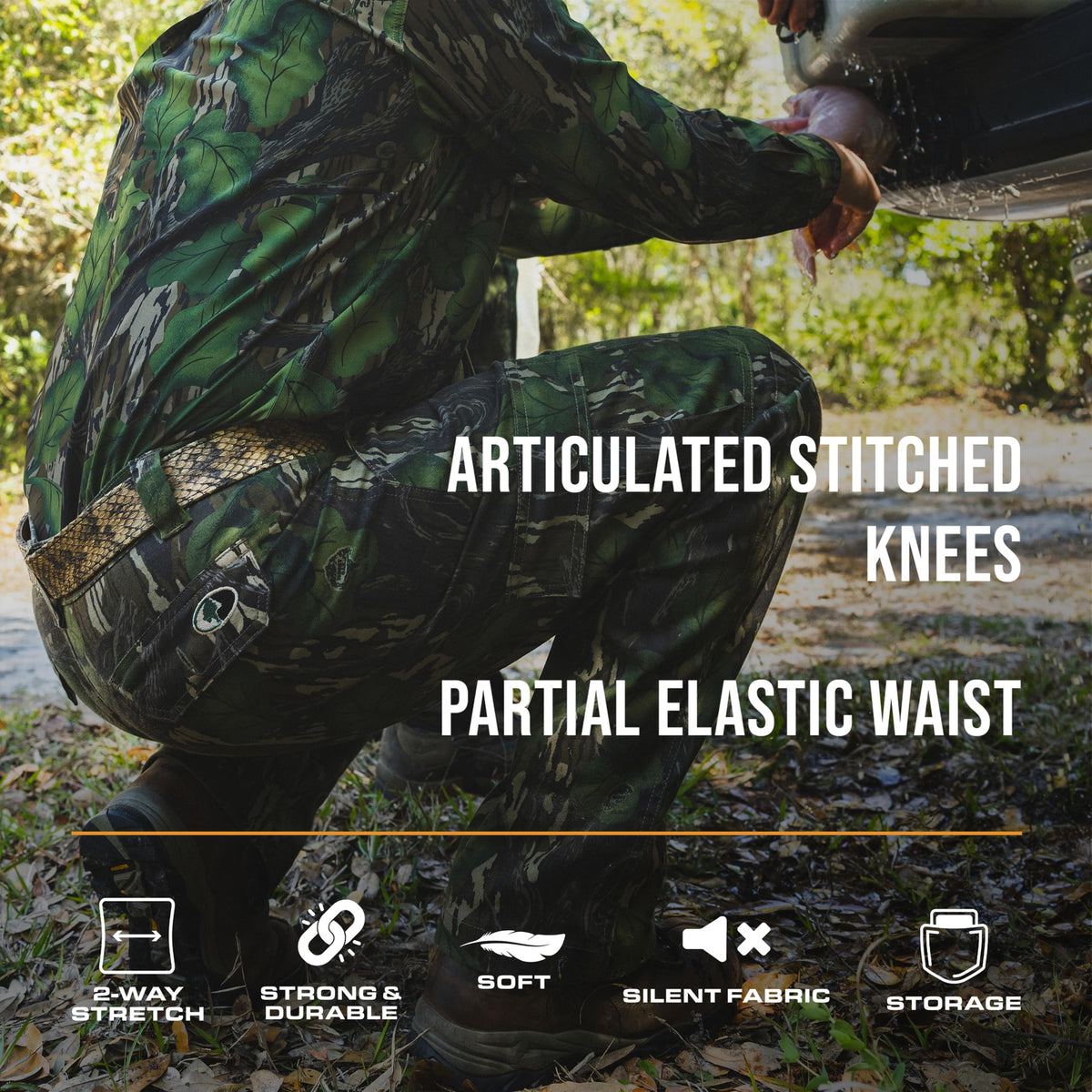Mossy Oak Cotton Mill 2.0 Camo Hunting Pants for Men Camouflage Clothes, 3X-Large, Greenleaf