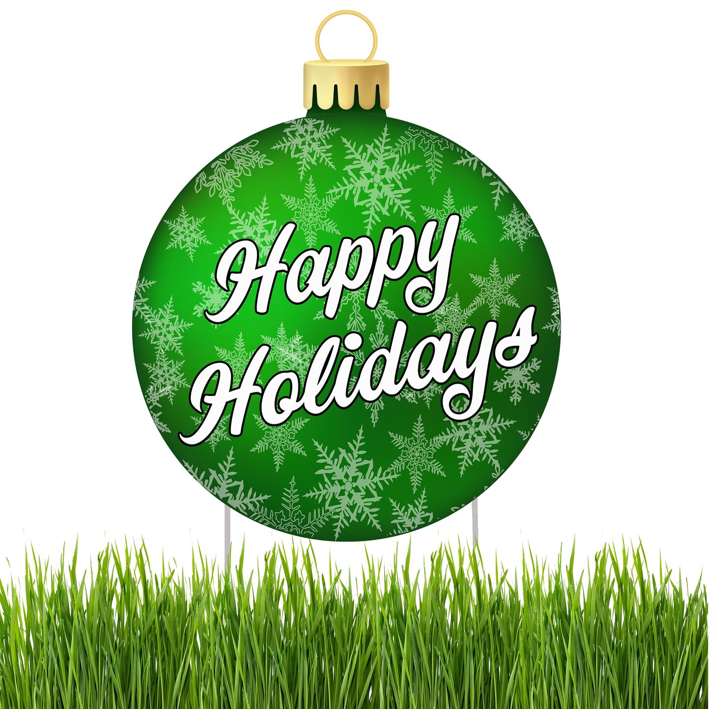 Rogue River Tactical Christmas Classic Yard Sign for Home Decor and Lawn Decoration With Stakes Green Ornament - Happy Holidays