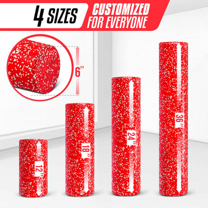 Yes4All High-Density EPP Round Back Roller Foam, Exercise Foam Roller for Yoga, Pilates & Stretching - 12, 18, 24, 36 inch