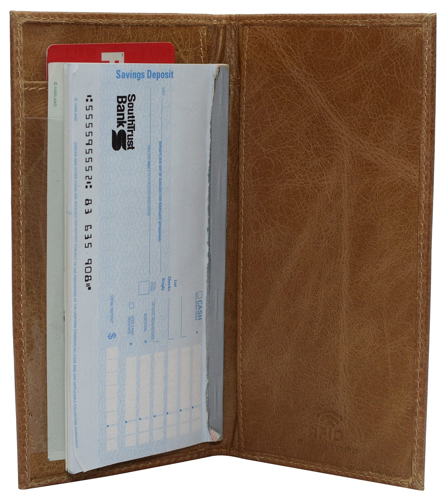 Genuine Leather Checkbook Cover For Men & Women Checkbook Holder Wallet RFID Blocking USA Series (Tan Plain)