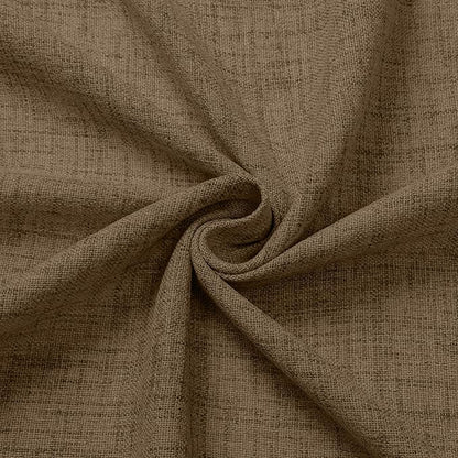 Tollpiz Short Linen Curtains Bedroom Rod Pocket Semi Sheer Curtain Burlap Light Filtering Thick Linen Drapes for Living Room, 38 x 45 inches Long, Brown, Set of 2 Panels