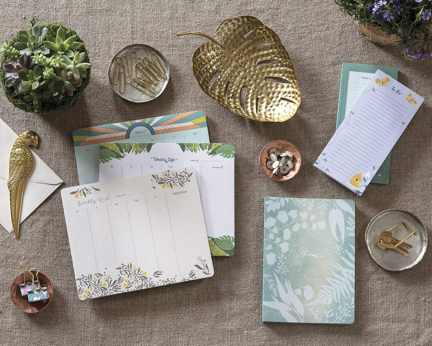 High Note Magnetic Weekly Planner Notepad - Desktop Planning Pad: Floral Charm - 52 Tear-Off Sheets - 9" x 7.5" (CHT0310)