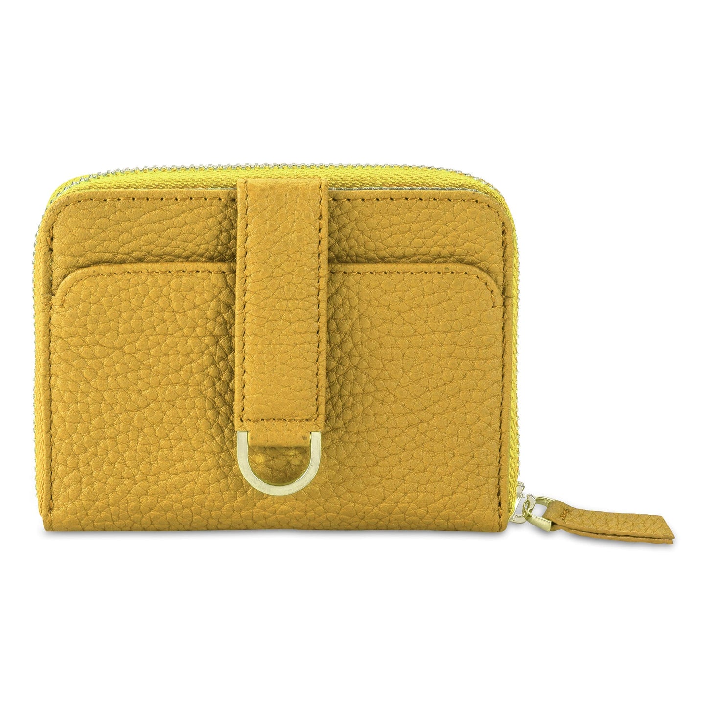 Vaultskin Small Wallet for Women, Leather Card Holder with RFID Blocking with Zipper Coin Pocket, Cash Pocket - Minimalist Wallet Women Slim Design for Everyday Use (Yellow, Belgravia)