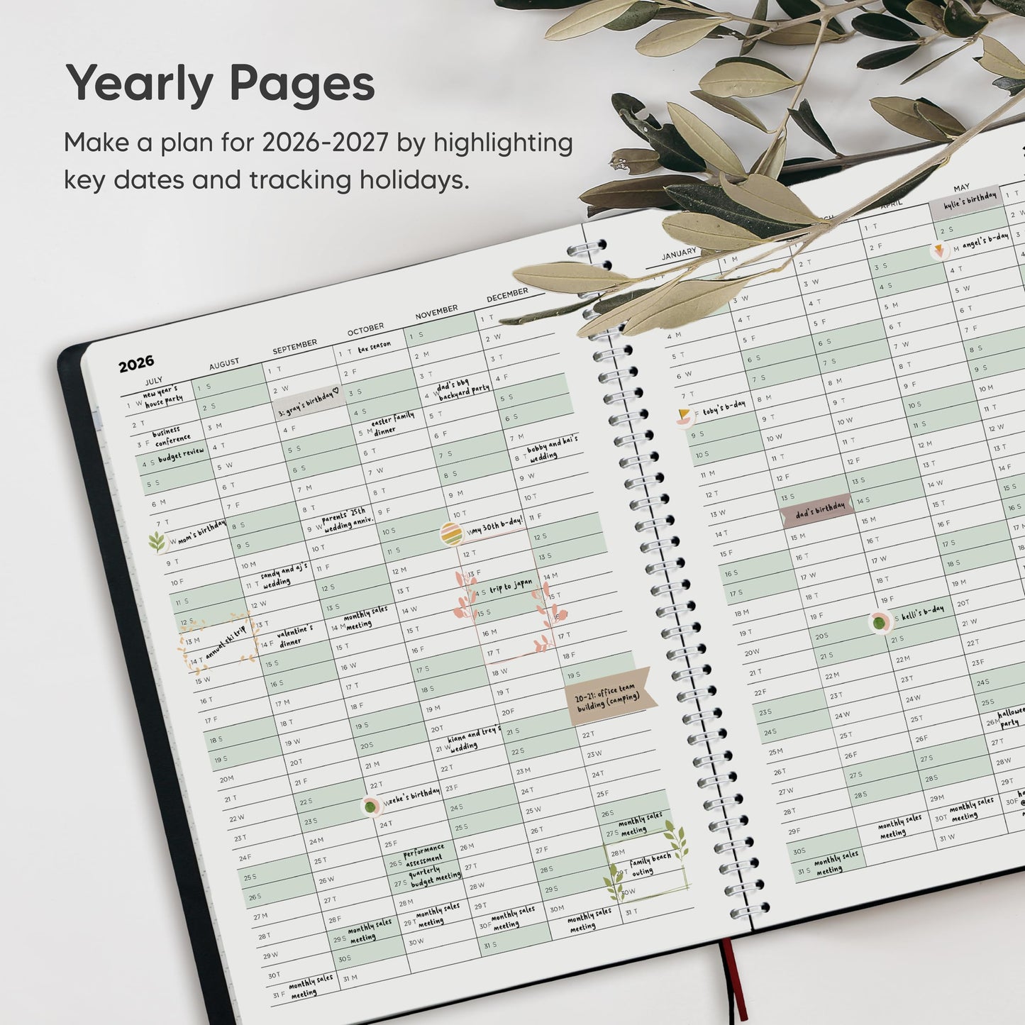 Academic Planner 2026-2027 - Hourly 2026-2027 Planner Weekly and Monthly - Appointment Book with Flexible Cover, Twin-Wire Binding - Simple Design for Productivity, June 2026 - July 2027. 8.5 x 11