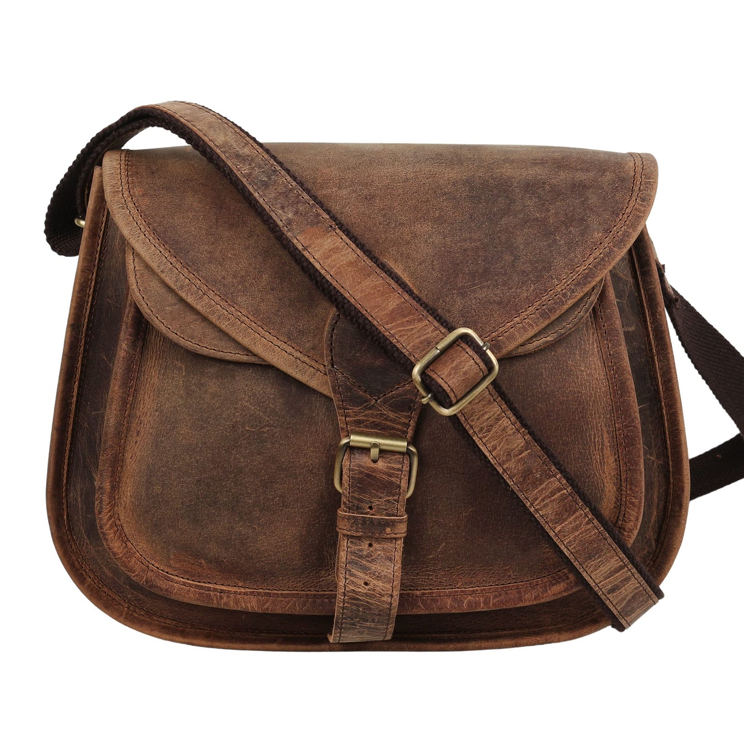 Leather Crossbody Bag for women purse tote ladies bags satchel travel tote shoulder bag (Distressed Tan)
