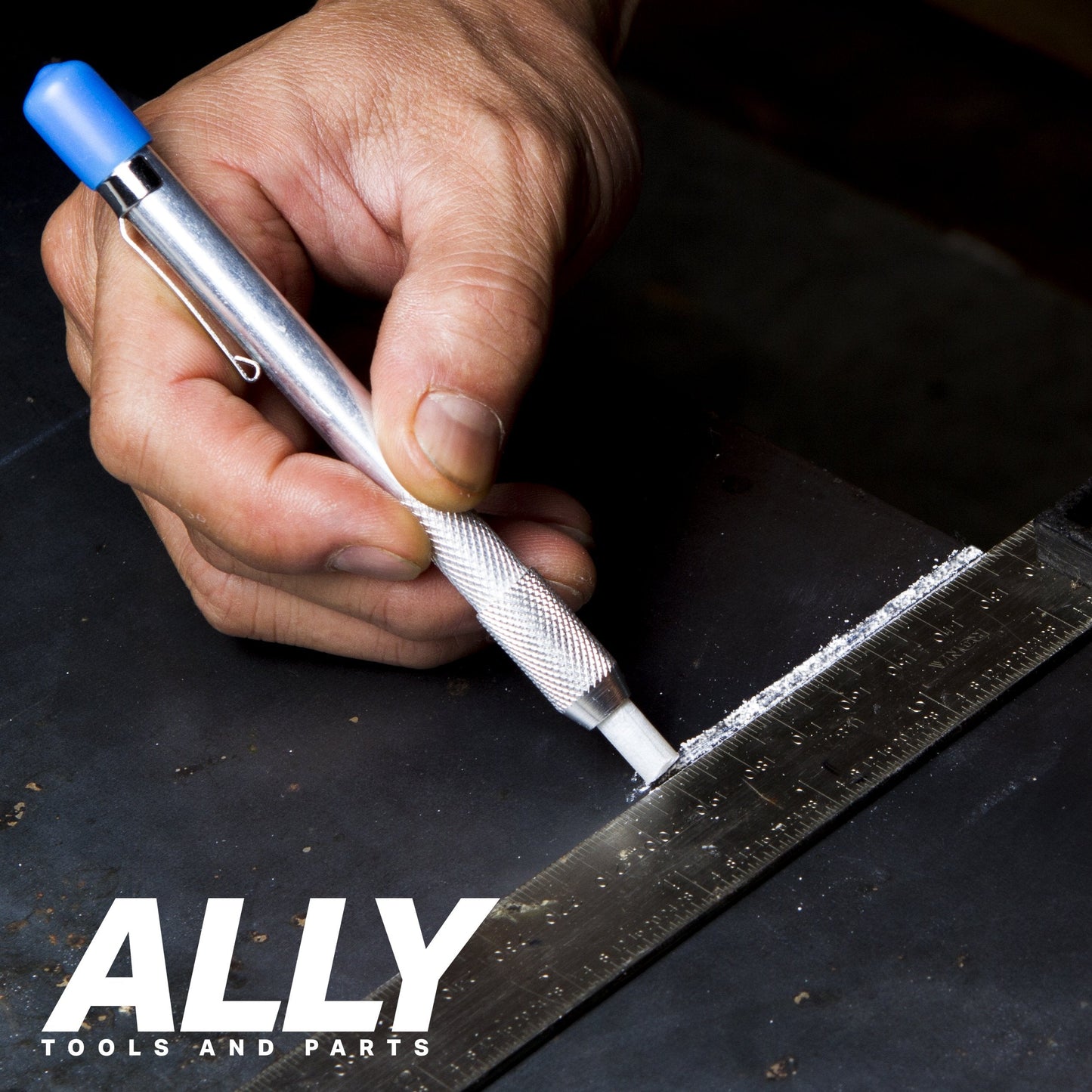 ALLY Tools Two Round Soapstone Holder with 14 Welding Quality Round Soapstone Pens Refills for Welders - Perfect for Making Removable Markings on Steel, Aluminum, and Cast Iron
