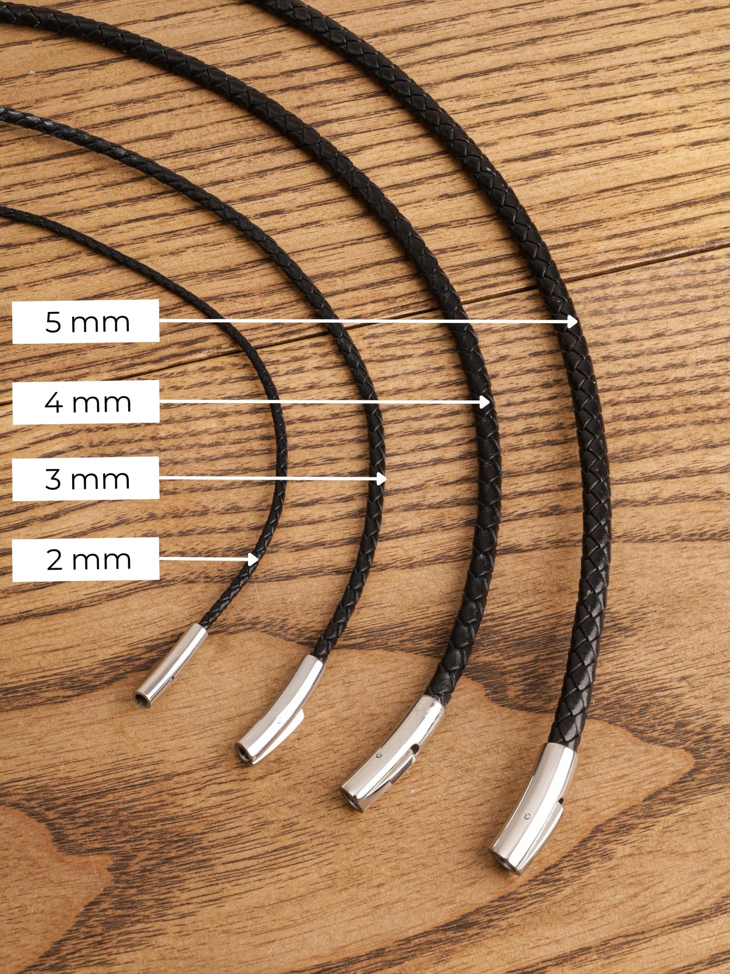 HAQUIL Waterproof Braided Leather Cord Chain Necklace for Pendant, Jewelry Gift for Men and Women 28inch 4mm