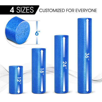 Yes4All High-Density EPP Round Back Roller Foam, Exercise Foam Roller for Yoga, Pilates & Stretching - 12, 18, 24, 36 inch