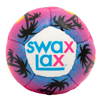 SWAX LAX Lacrosse Balls - Softer for Confidence-Building Practice and Training - Indoor and Outdoor Use - Regulation Size and Weight - Low Bounce and Low Roll (1 Ball, Miami Palm Tree Design)