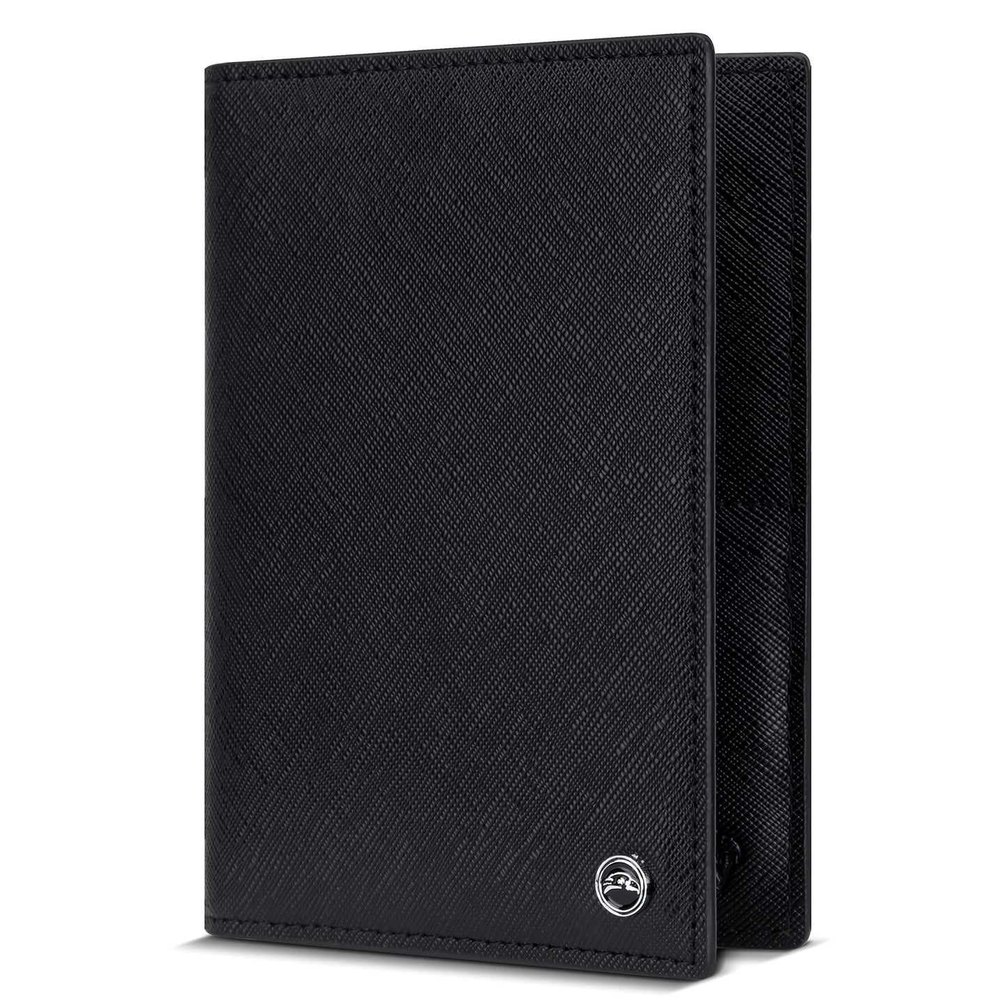 Snazzy Hawk 2 Passport Holder - Travel Essentials, RFID Blocking Wallet Credit Card Organiser, Plain Accessories Slim Cover For Men Women… (Black)