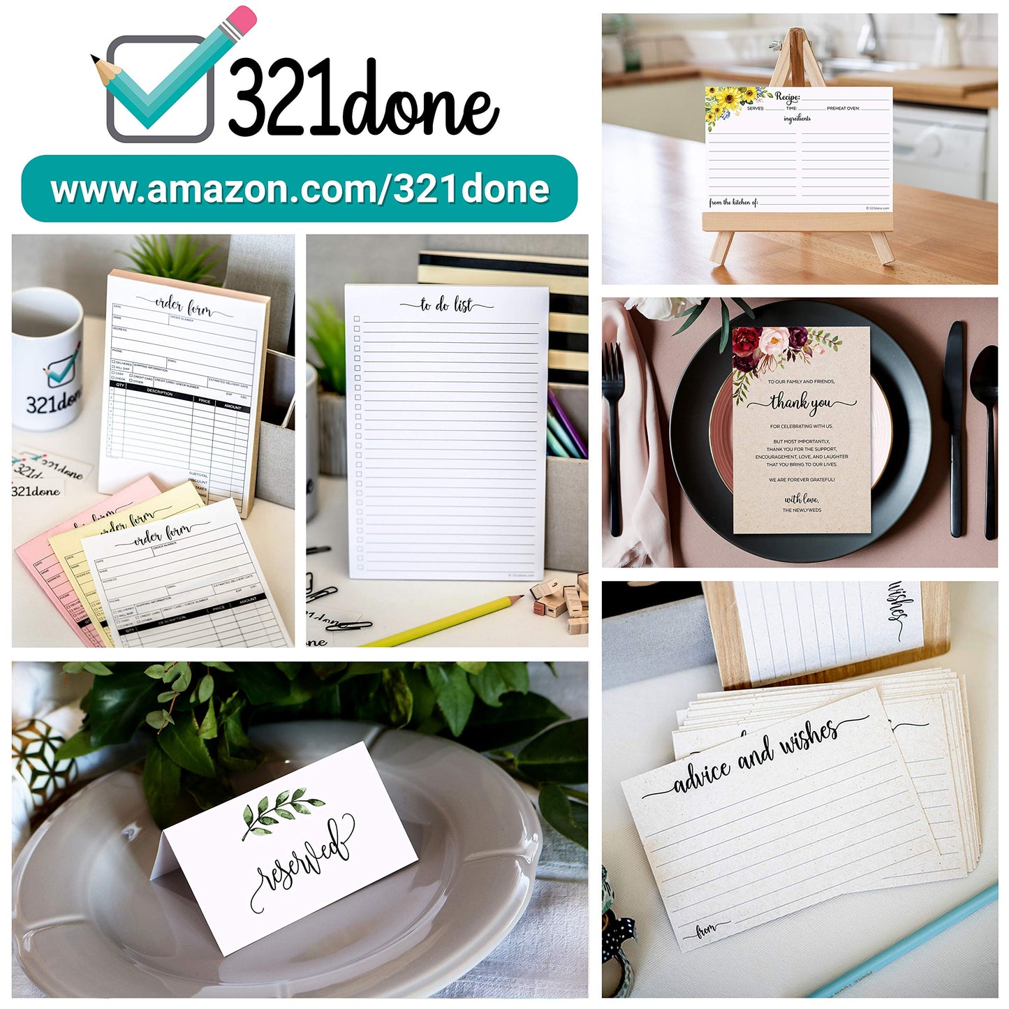 321Done Jumbo Weekly Planning Desktop Notepad - 50 Sheets (11" x 17") - Landscape Days of Week Desk Planner, Extra Large - Made in USA - Simple Script