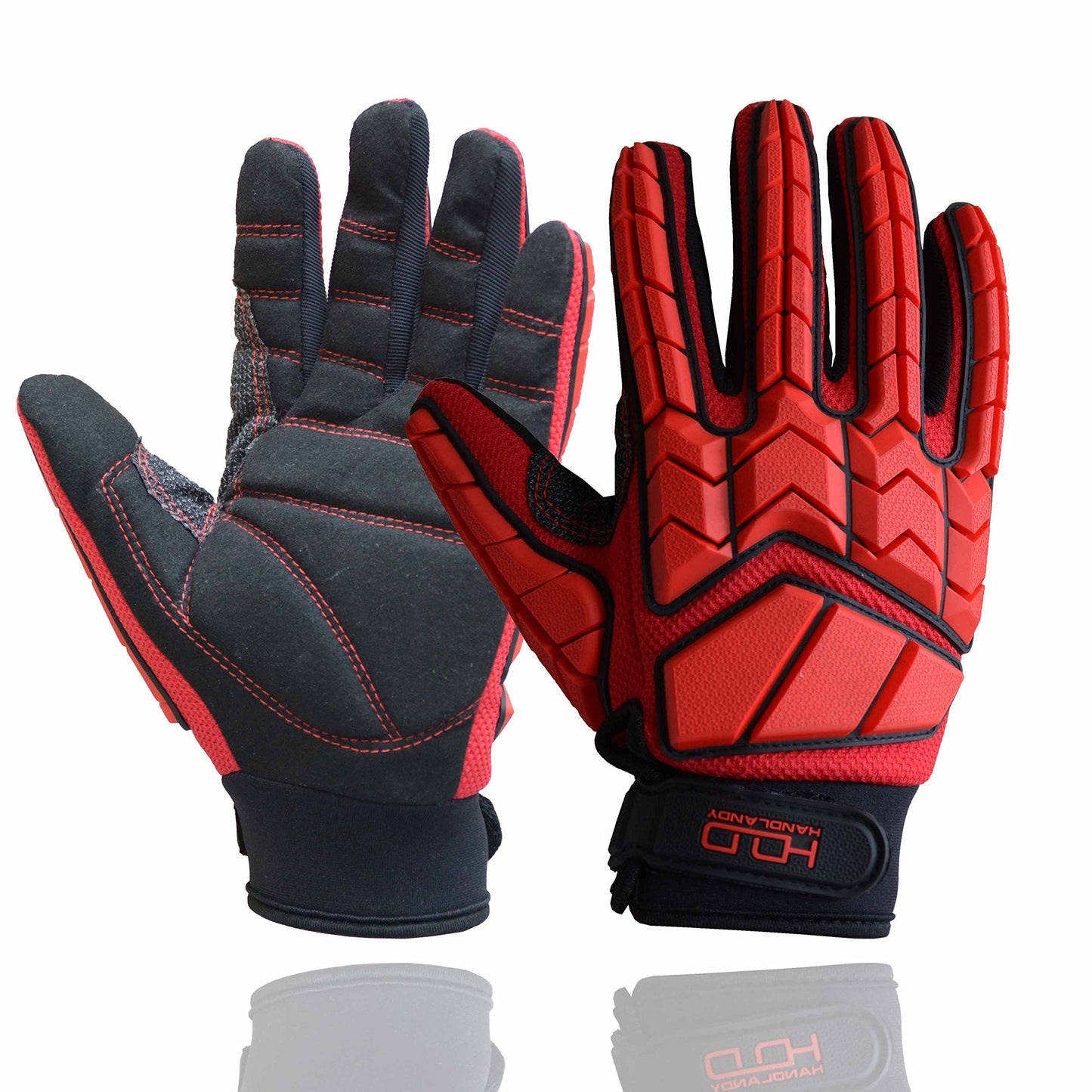 HANDLANDY Anti Vibration Gloves, SBR Padding, TPR Protector Impact Gloves, Men Mechanic Work Gloves XXL